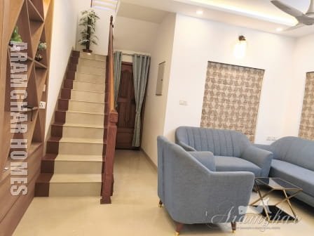 Modern bathroom in premium rental villa in Thellakom, Kottayam